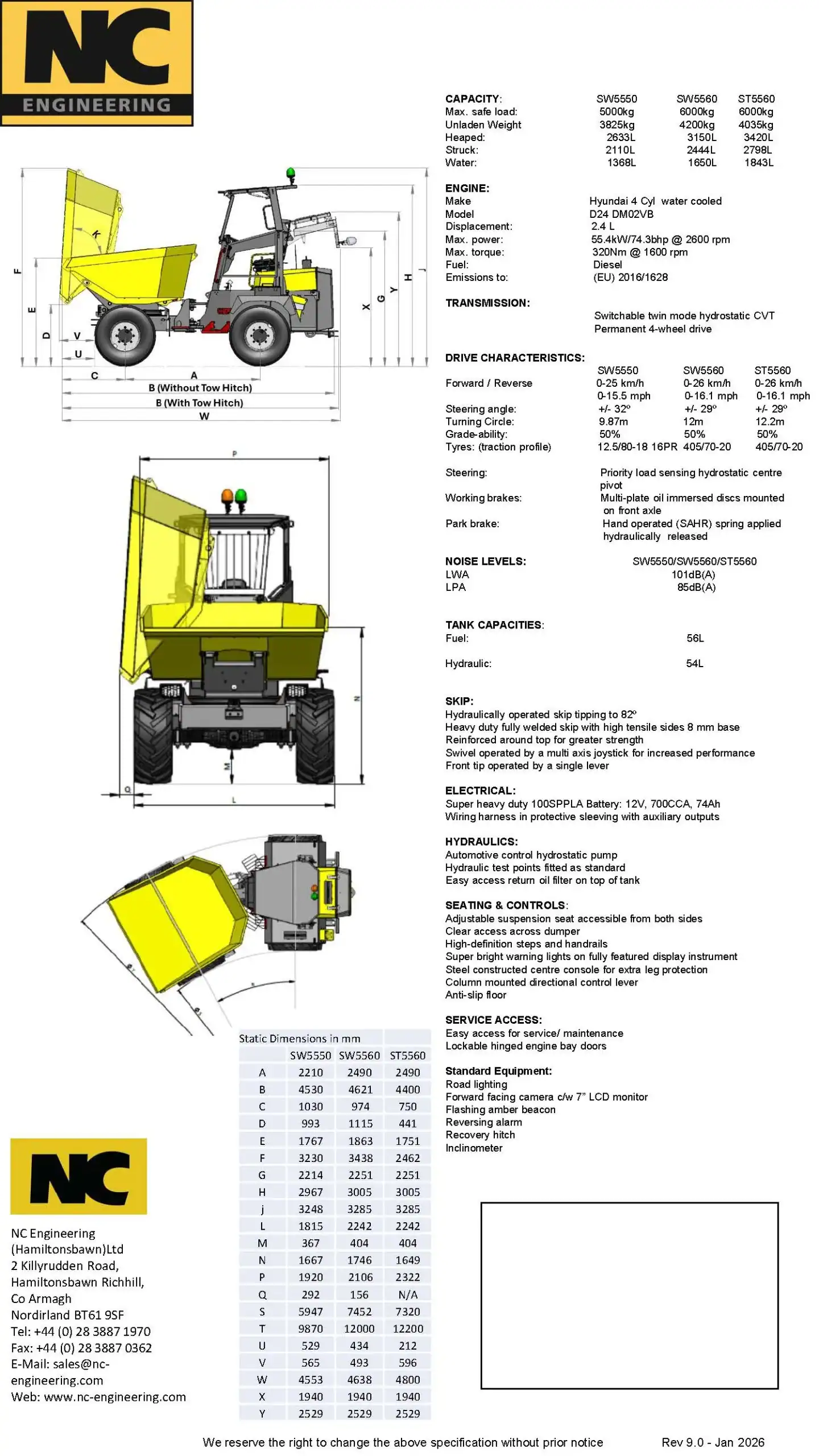 ST5560 Spec sheet